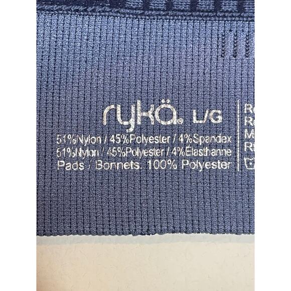 Ryka Womens Striped Stretchable  Sport Bra Adjustable Strap Size Large Blue - Picture 2 of 4